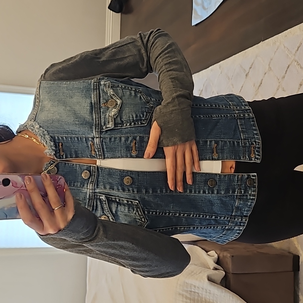 WOMEN'S JET JOHN ESHAYA DENIM JEAN JACKET SZ S $198